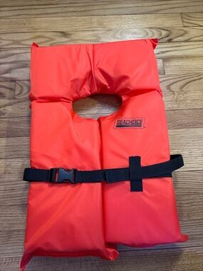 Seachoice Orange Adult Life Vest, NEAR-SHORE BUOYANT VEST no tags never used!